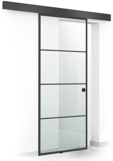 Usa sticla securizata, (046) - (14), tip glisanta, sticla clara decorata, 8 mm, BOSS BLACK PARK negru, 60x215 cm