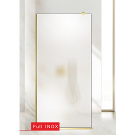 Paravan cabina de dus walk-in, (1388) Aqua Roy ® Gold, model FRAME auriu, sticla 8 mm mata securizata, anticalcar